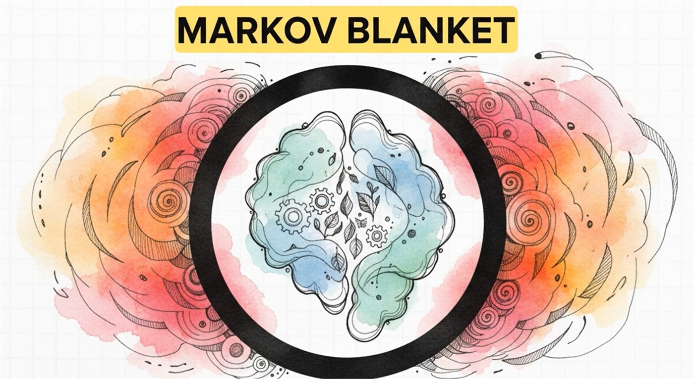Markov blanket boundary surrounding the brain