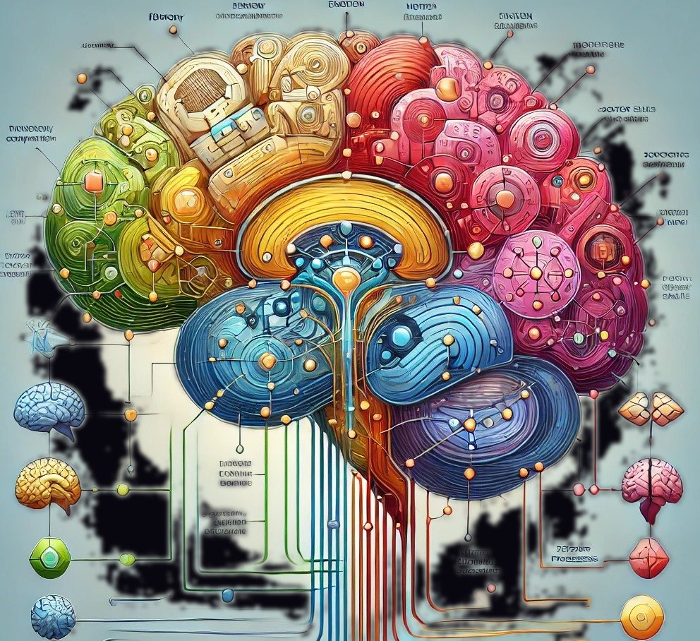Brain functional map — regions, pathways, and connections
