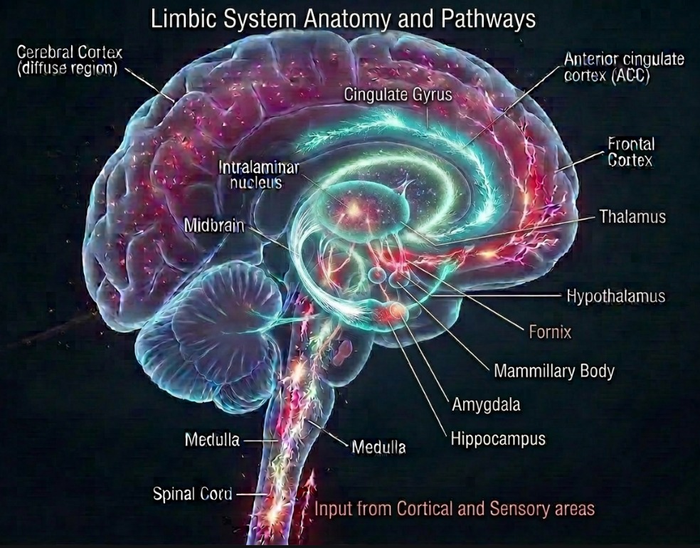 Limbic system anatomy and pathways