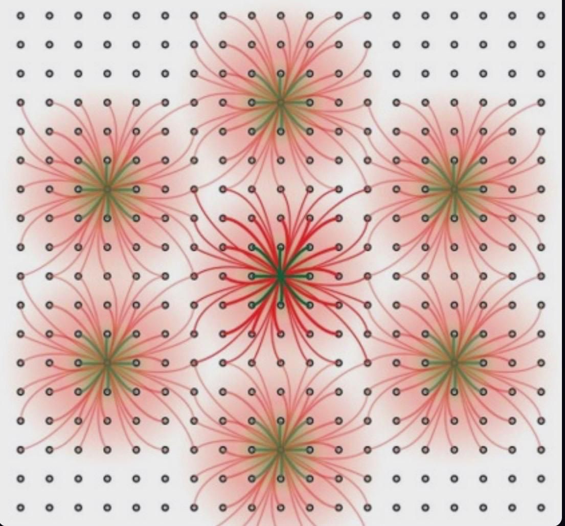 Grid cell attractor network — hexagonal node connections